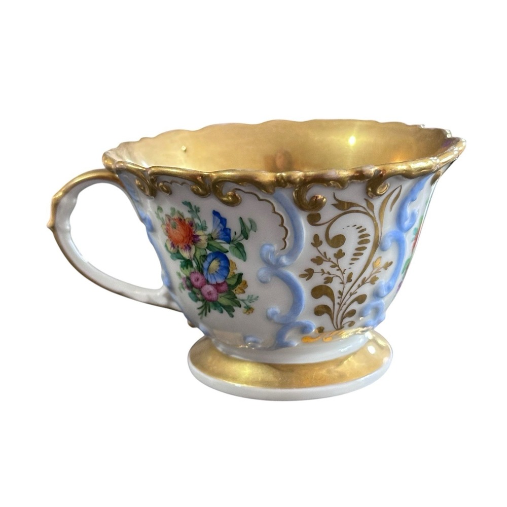 Rare Antique KPM Berlin HP Gold & Floral Beautiful Tea Cup Only Circa 1847s‎